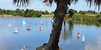 Indian River Model Sailing Club at the lake in Hobart Park