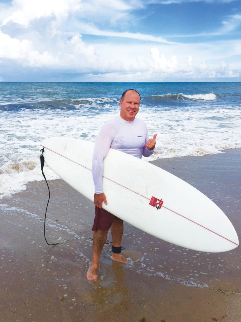 Jeff Pickering has been surfing the east coast of Florida since he was 10 years old