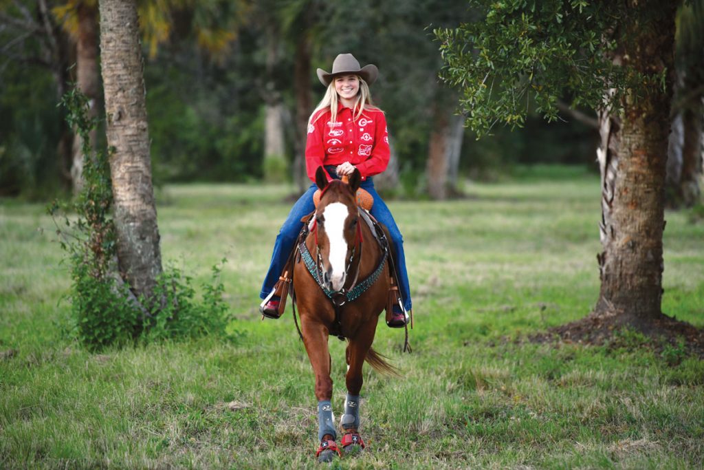 King is an 8-year-old quarter horse found by Ava Grayce’s mother through an internet ad. Once they met, the pair bonded quickly. Photo by Kelly Rogers