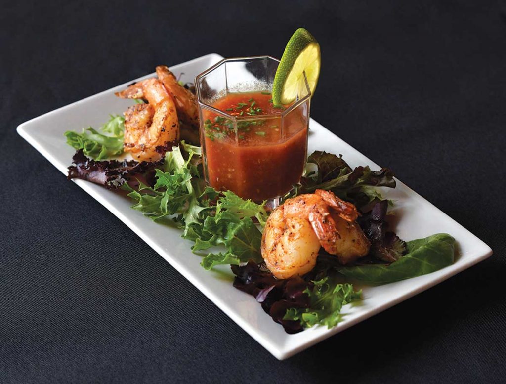 Grilled Cilantro Shrimp and Gazpacho
