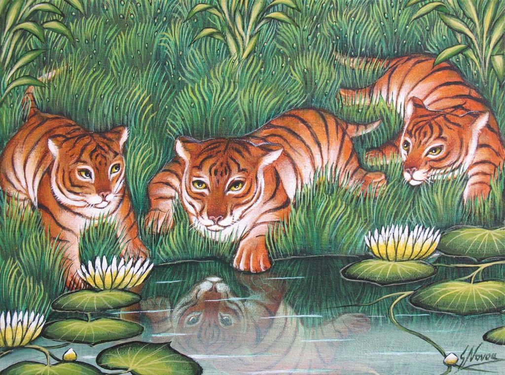 New Discovery by Gustavo Novoa, acrylic on board, 9 x 12 inches, price upon request