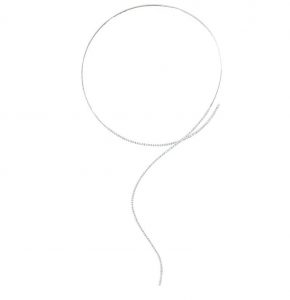 Debra Levasseur-Miller’s Slinc wrap necklace is made of 18-karat white gold with diamonds weighing approximately 2.5 carats