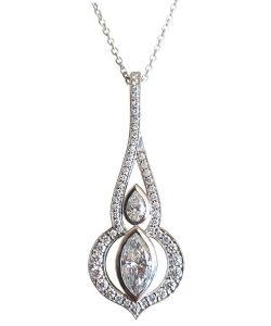 This marquise diamond pendant is one of a kind