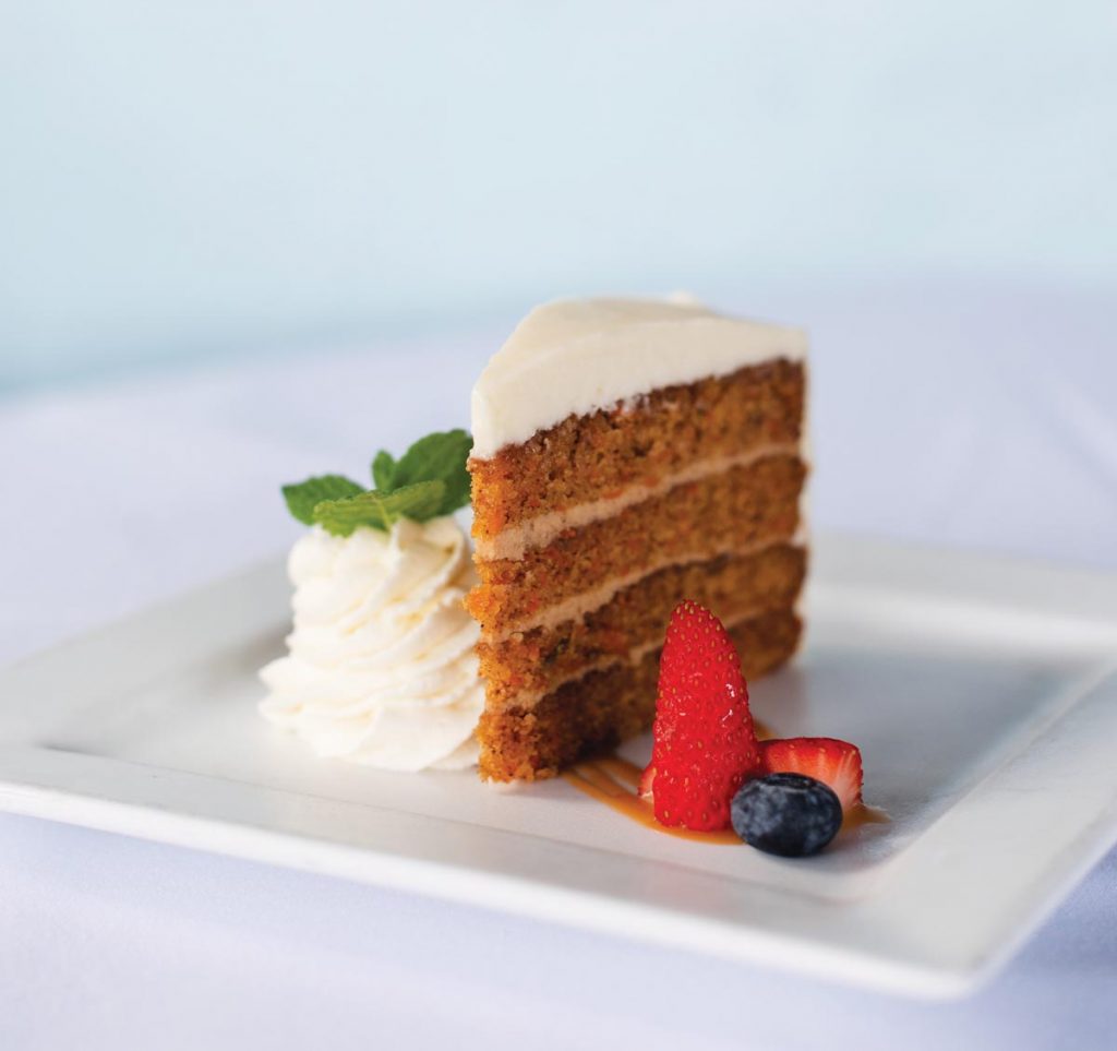 Carrot cake at The Tides. Photography by Kim Bottalico