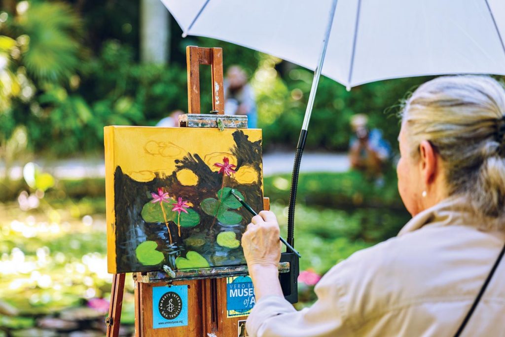 Artists who enjoy painting en plein air flock to the celebration to paint the gorgeous water lilies