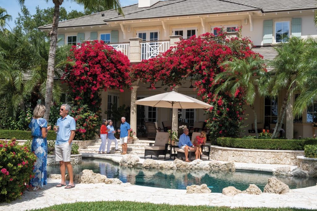 The British West Indies–style home of Steve and Jane Jones is a riverfront oasis for friends and family. Photo by Jerry Rabinowitz