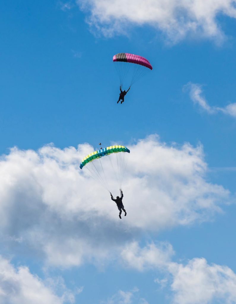 Colorful parachutes dot the sky over Sebastian most days. Photo by Sam Wolfe