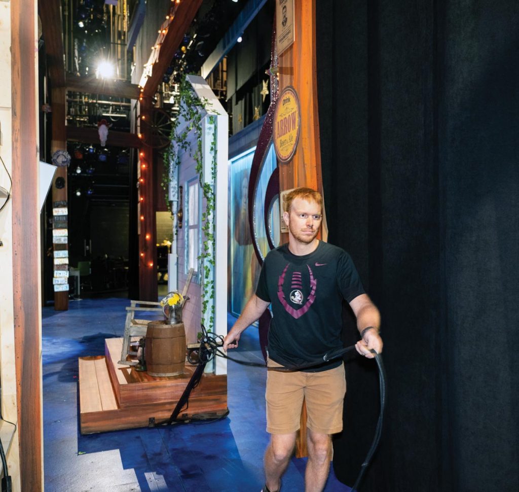 Jordan Lippert is the technical director responsible for putting together all the scenic elements for each show.. Photo by Steven Martine