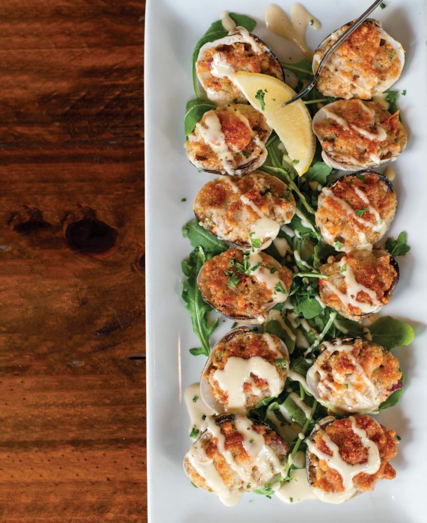 Stuffed Clams at Green Marlin. Photo by Kim Bottalico