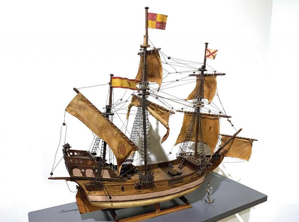 A model of the Urca de Lima, one of the ships of the 1715 Spanish Treasure Fleet, is on display at the McLarty Treasure Museum in Vero Beach. Photo by Kelly Rogers