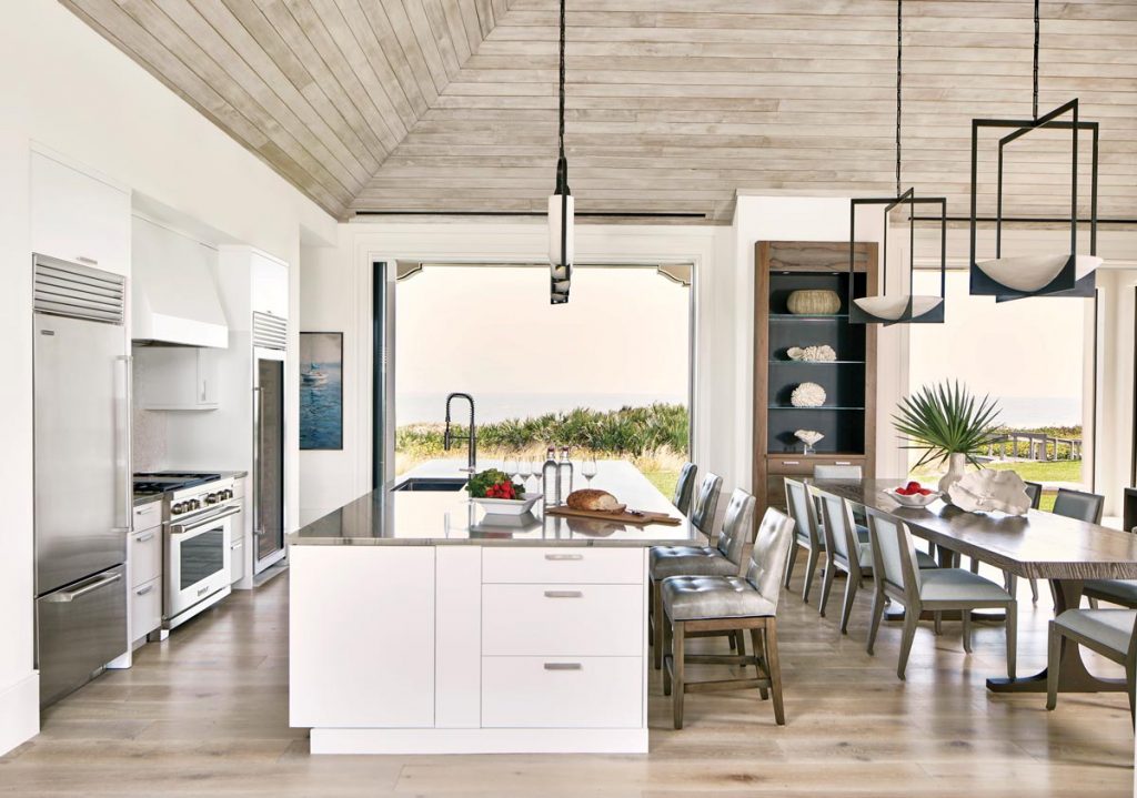 In addition to color choices, the idea of bringing the outdoors inside is enhanced by the retractable pocket doors on both the east and west sides of the structure. Photo by Lauren Rubenstein