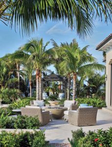 The patio is an inviting area that can seat guests around a firepit. Photo by Lauren Rubenstein