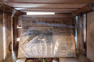 On display at the museum is the New York Times edition that announces the shooting death of Malcolm X
