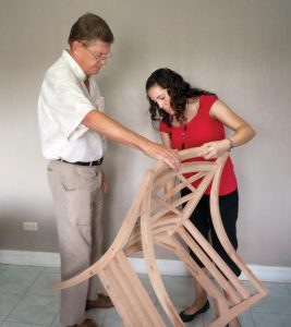 Catherine Blüm learning from her father, David Swett. Photo by Steven Martine