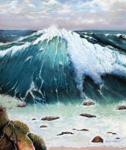 Ocean Roar by John Streeter, pastel, 32 x 28 inches