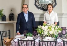 Setting the Scene with Everyday Elegance For this table, they accented a “neutral” purple with custom plates from their collection. Photo by Jerry Rabinowitz copy
