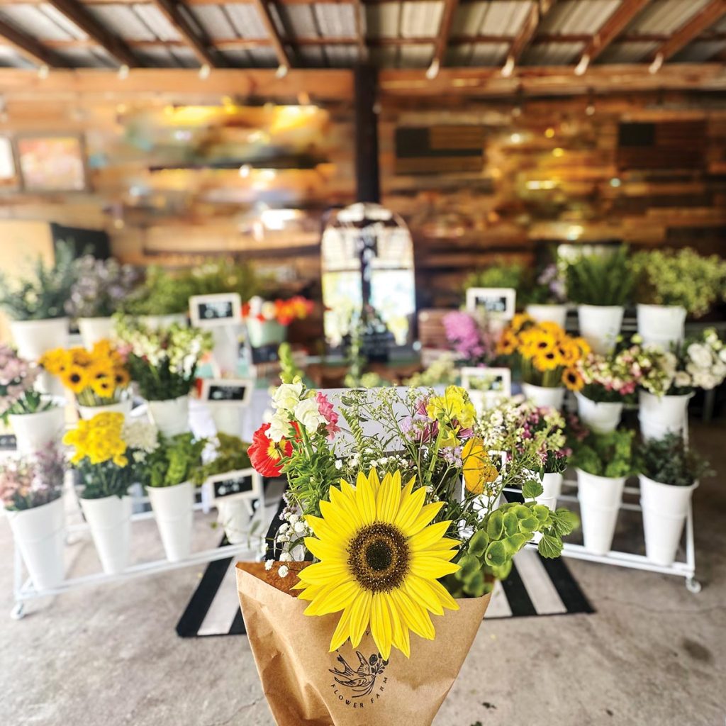 Arrangements sold at occasional local farmers markets. Photo by Natalie Greenlaw