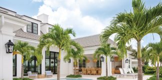 Landscaping was designed to complement the home’s exterior color. Photo by Robyn Flick
