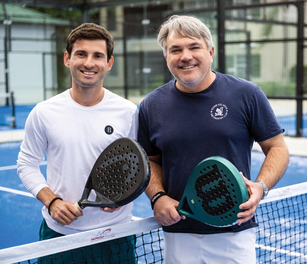 Boulevard padel pro Yarik Bahan, left, was hired by director of operations Ed Shanaphy. Photo by Steven Martine