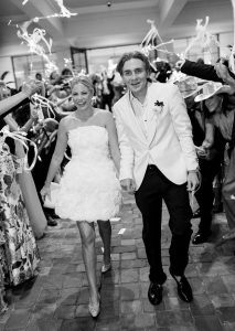 The newlyweds receive a sparkling send-off. Photo by Sanaz Riggo
