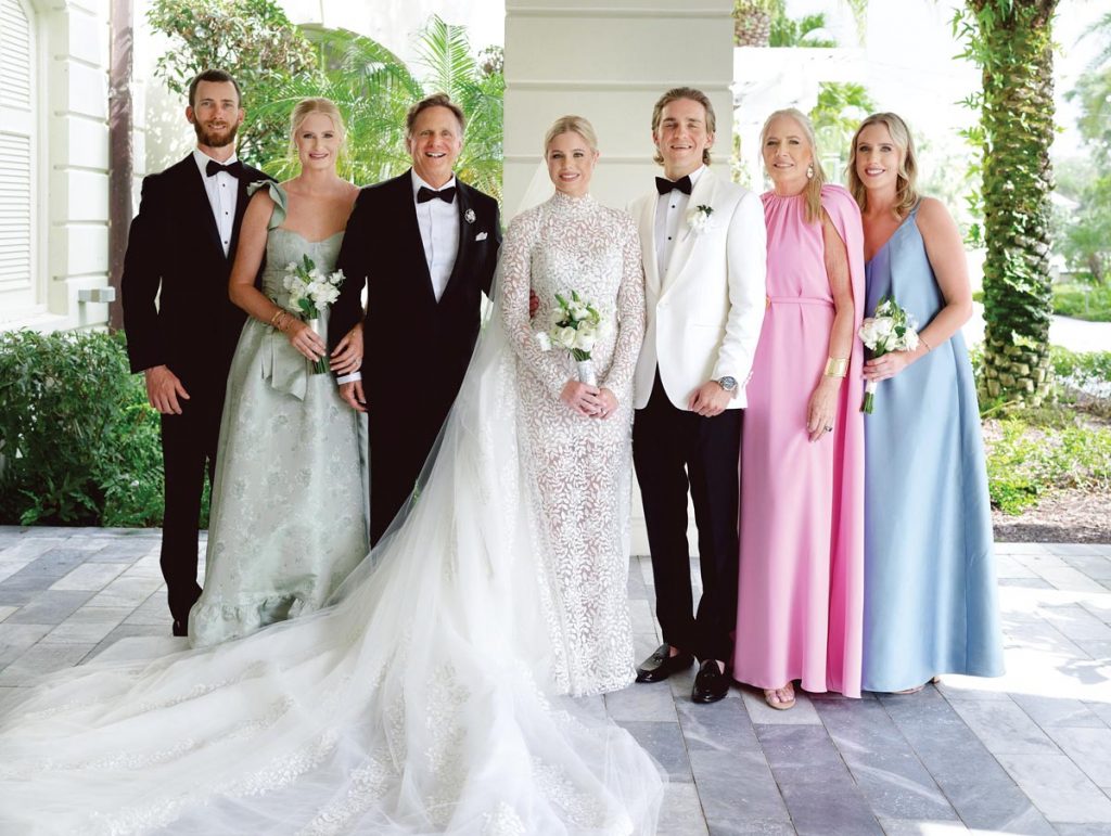 Zack and Megan Osteen Todd, Allen Osteen, the bride and groom, Terry Osteen, Palmer Osteen. Photo by Sanaz Riggo