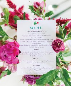 The evening's menu. Photo by Pine & Forge Photography