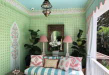 A Little Bit of Lattice for Every Room Amal Kapen Interiors added latticework to the walls of a balcony