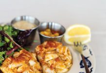 Ocean Grill Serves Up Family Culinary Tradition Crab Cakes with Mango Salsa. Photo by Kim Bottalico