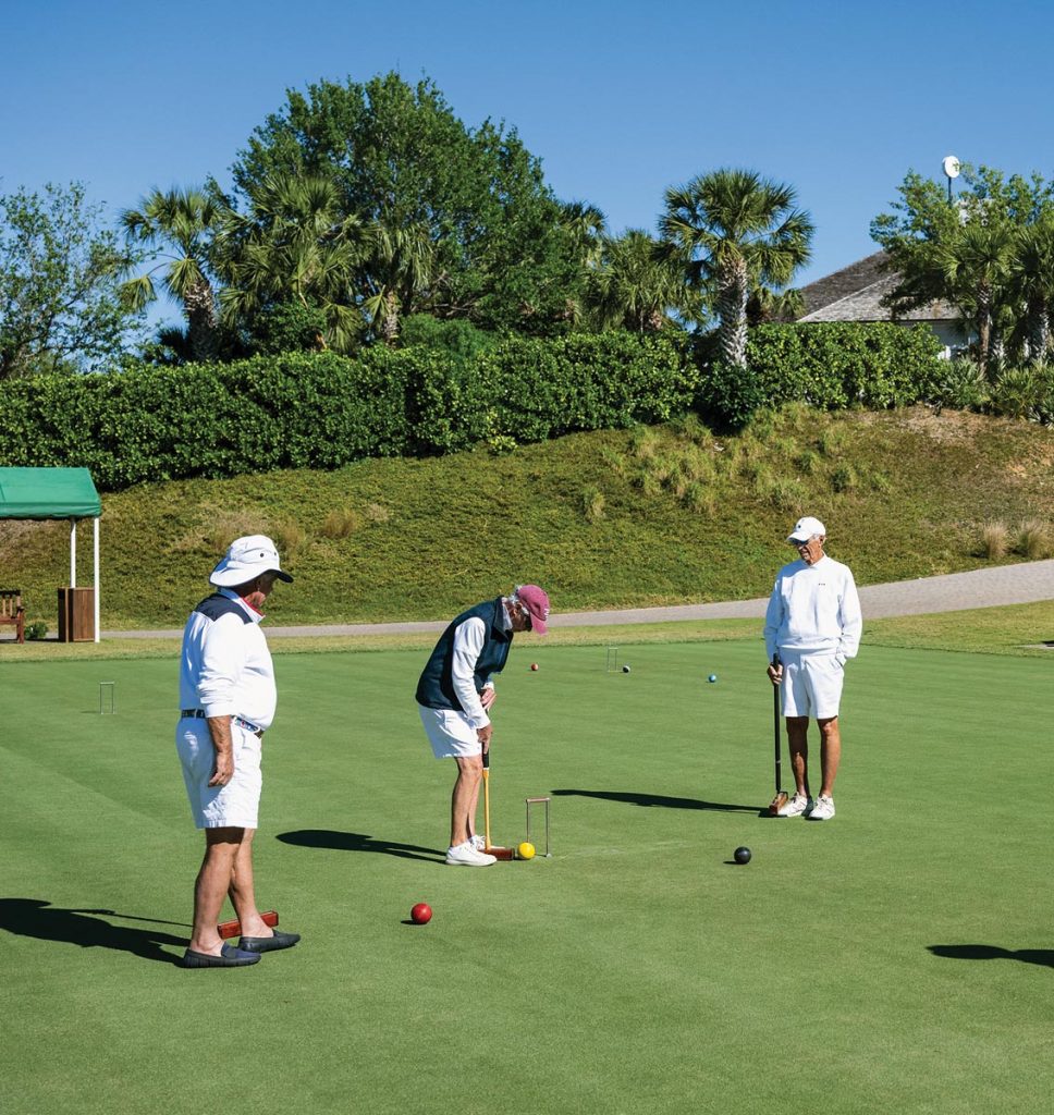 George Howard, Bruce Gillespie, and Chris Ordway, bottom, enjoy a match at the J.I. West courtss. Photo by Steven Martine
