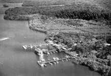 The Vero Beach Yacht Club is Shipshape at 100 An aerial view of the city marina taken in the 1940s