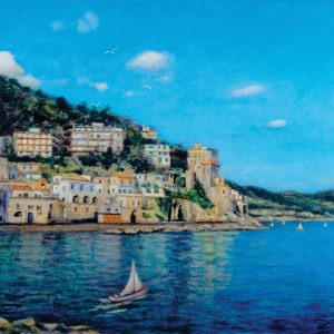 Amalfi Coast shows Bob's use of Impressionist technique.