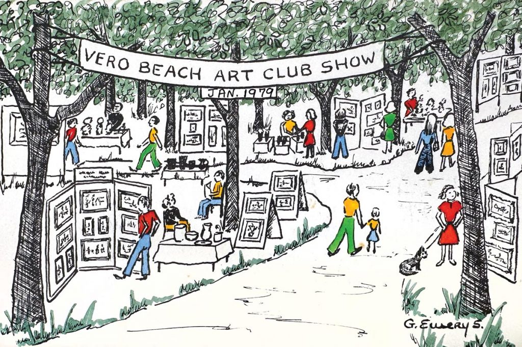 Fun cards were made each year by club members to help bring in artists and art lovers alike. Courtesy of Vero Beach Art Club