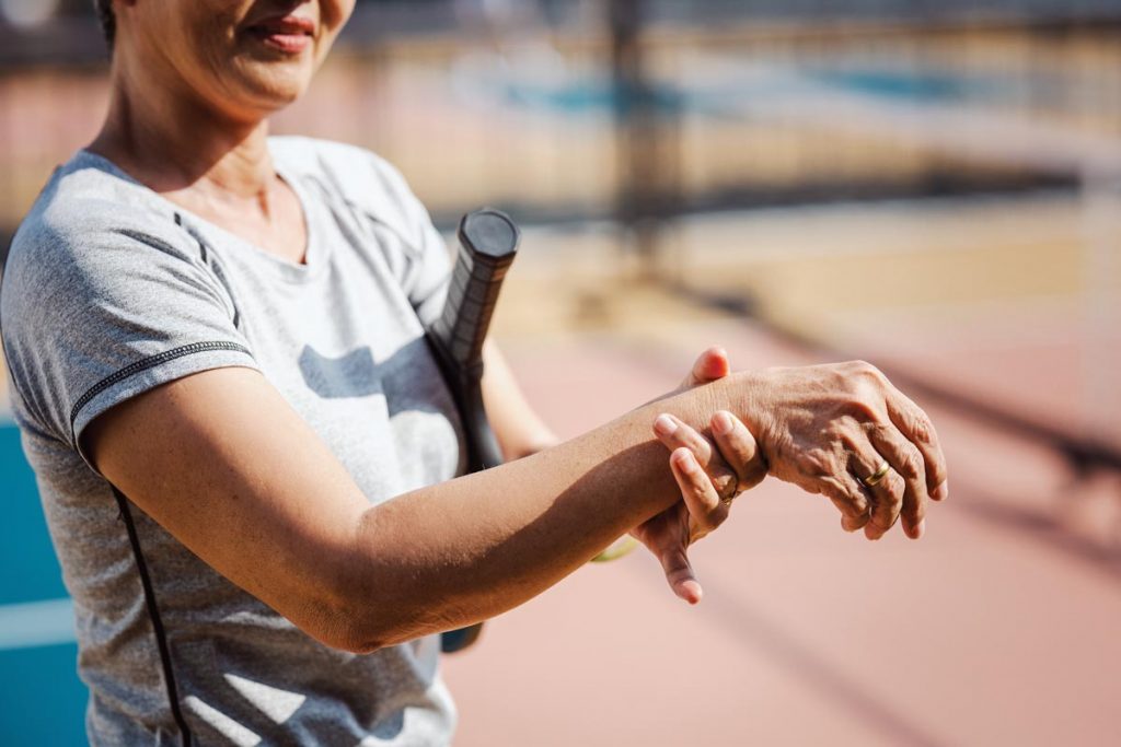 Wrist injuries are rising in female pickleball players. Photo courtesy of iStock