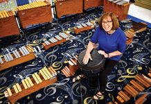 Janine Jones Hits the Right Notes Janine Jones’ favorite instrument in the classroom is the drum. Photo by Kelly Rogers