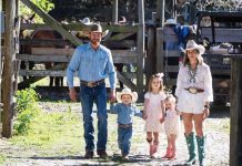A Day on Treasure Hammock Ranch Mike and Chandler Sexton with their children. Photo by Steven Martine copy