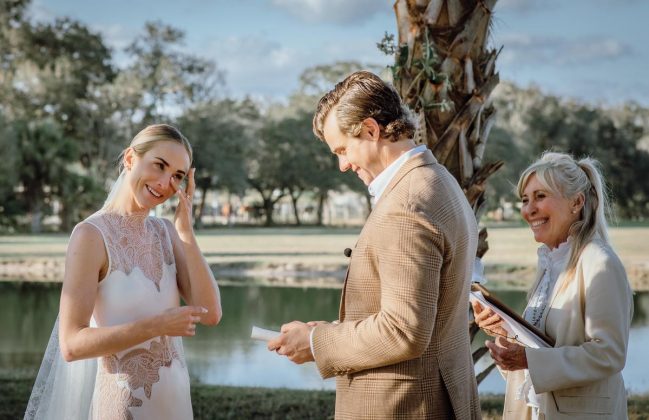 Austin brings smiles with his vow to &ldquo;listen to your words and your needs, even when you ask me to stop singing in the car.. Photo by Jean Marie Photography