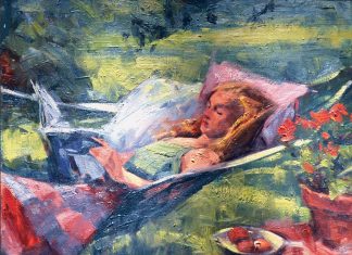 Art Exhibitions to Keep an Eye On in July Afternoon Idyll by George Van Hook, oil on linen, 20 x 24 inches