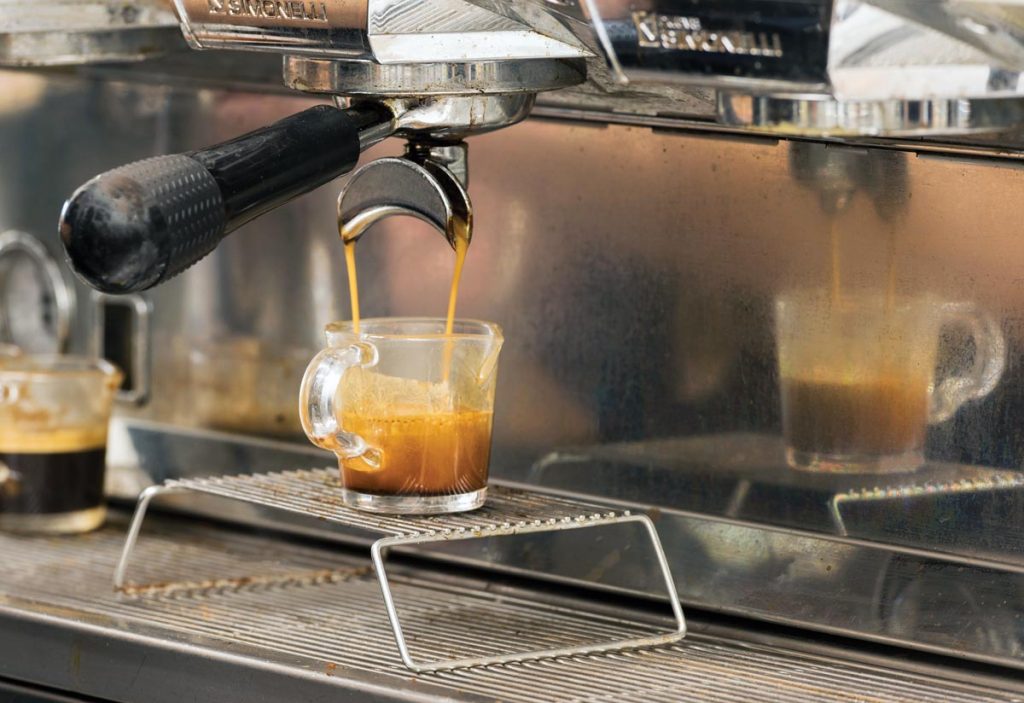 An espresso pull at Coffee House 1420. Photo by J. Scott Kelly