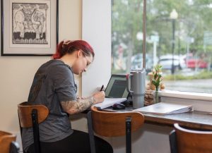 Patrons can enjoy food and drinks while getting work done. Photo by J. Scott Kelly