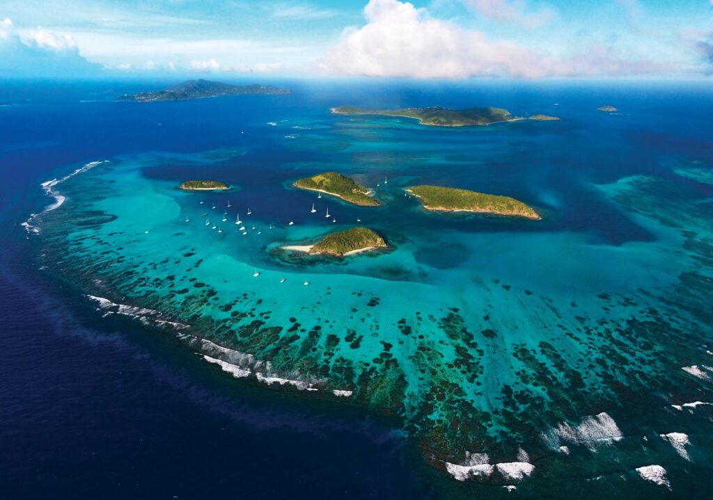 Aerial view of St. Vincent & The Grenadines. Photo courtesy of TradeWinds