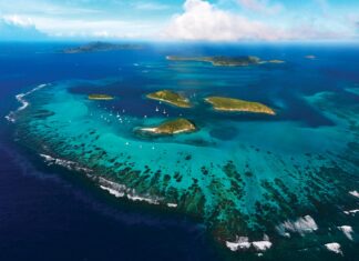 Gliding Through the Grenadines with TradeWinds Aerial view of St. Vincent & The Grenadines. Photo courtesy of TradeWinds