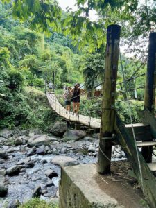 Dark View Falls can be reached via a bamboo bridge. Photo by Renáe Tesauro