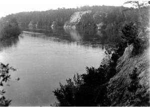 E.H. Sellards photographed Alum Bluff on the Apalachicola River in 1909. Photo by Florida Memory