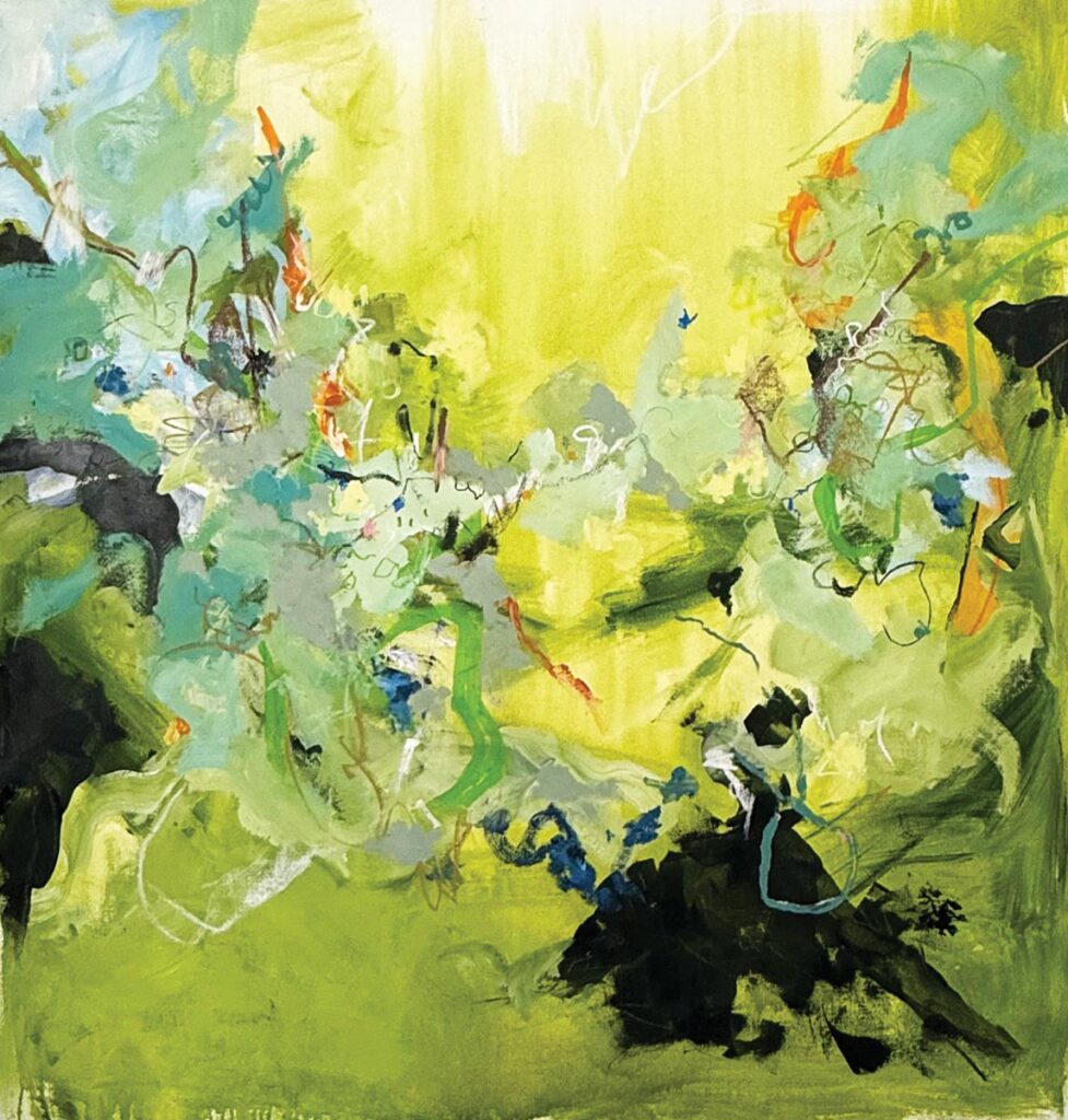Golden Hour by Vicki Morrison, acrylic mixed media, 54 x 52 inches
