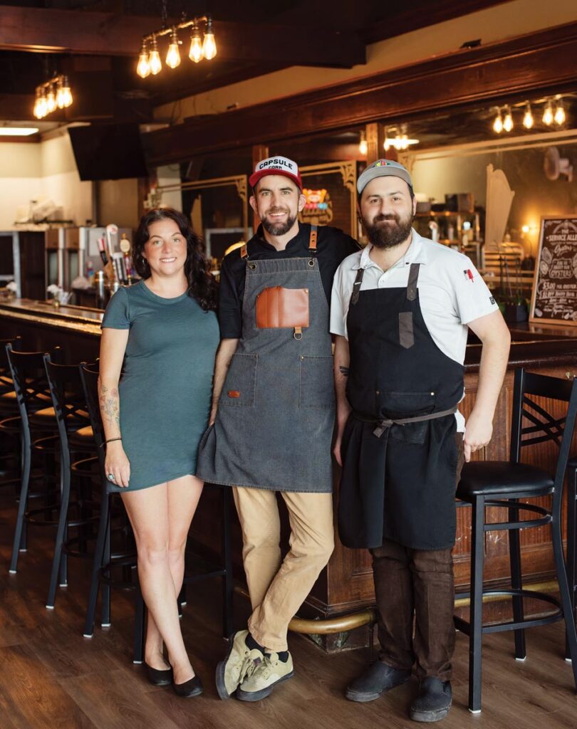 Longtime friends and colleagues Jessica Smith, Nate Shaffer, and James Foerst bring the camaraderie—and the name—of a restaurant’s service alley to their Miracle Mile endeavor. Photo by Kim Bottalico